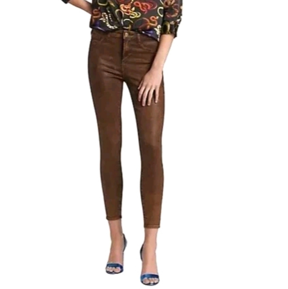 L'AGENCE Womens Jeans Size 25 Margot High Rise Skinny Cocoa Mineral Coated New